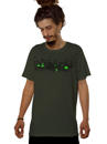 men t-shirt in olive green with a psychedelic print